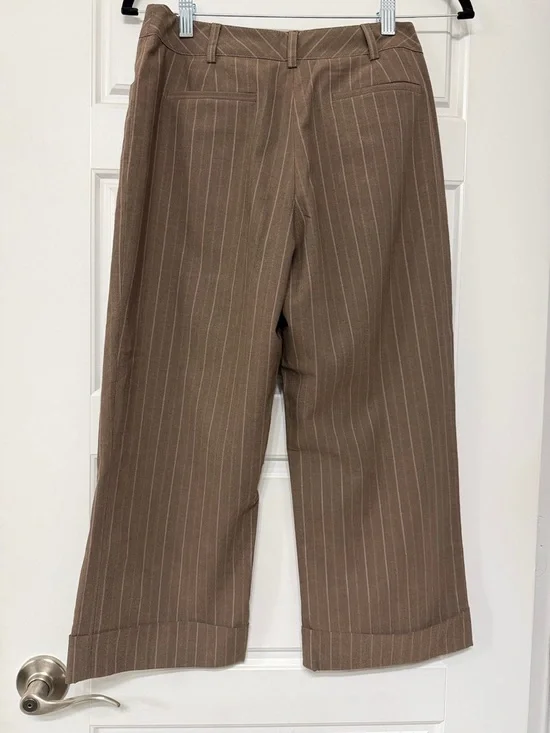 Valerie Stevens Brown Pinstripe Wide-Leg Men's Pants - Picture 3 of 4